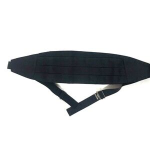 Lord West Black Cummerbund Tuxedo Accessory Pleated Formal Waistband Made in USA